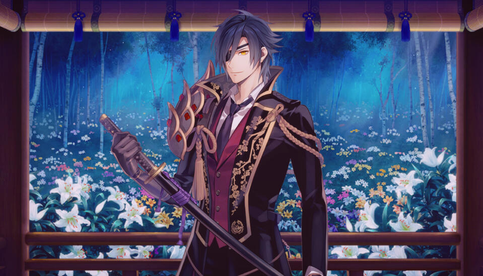 Edited screenshot directly from the Touken Ranbu mobile game!